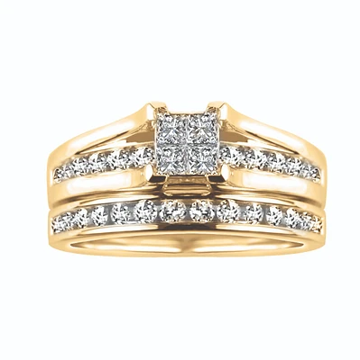 Bridal Set with 1.00 Carat TW of Diamonds in 14kt Yellow Gold
