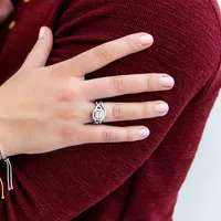 Halo Bridal Set with 1.00 Carat TW of Diamonds 10kt Rose Gold