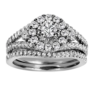 Engagement Ring with 1.00 Carat TW of Diamonds in 14kt White Gold