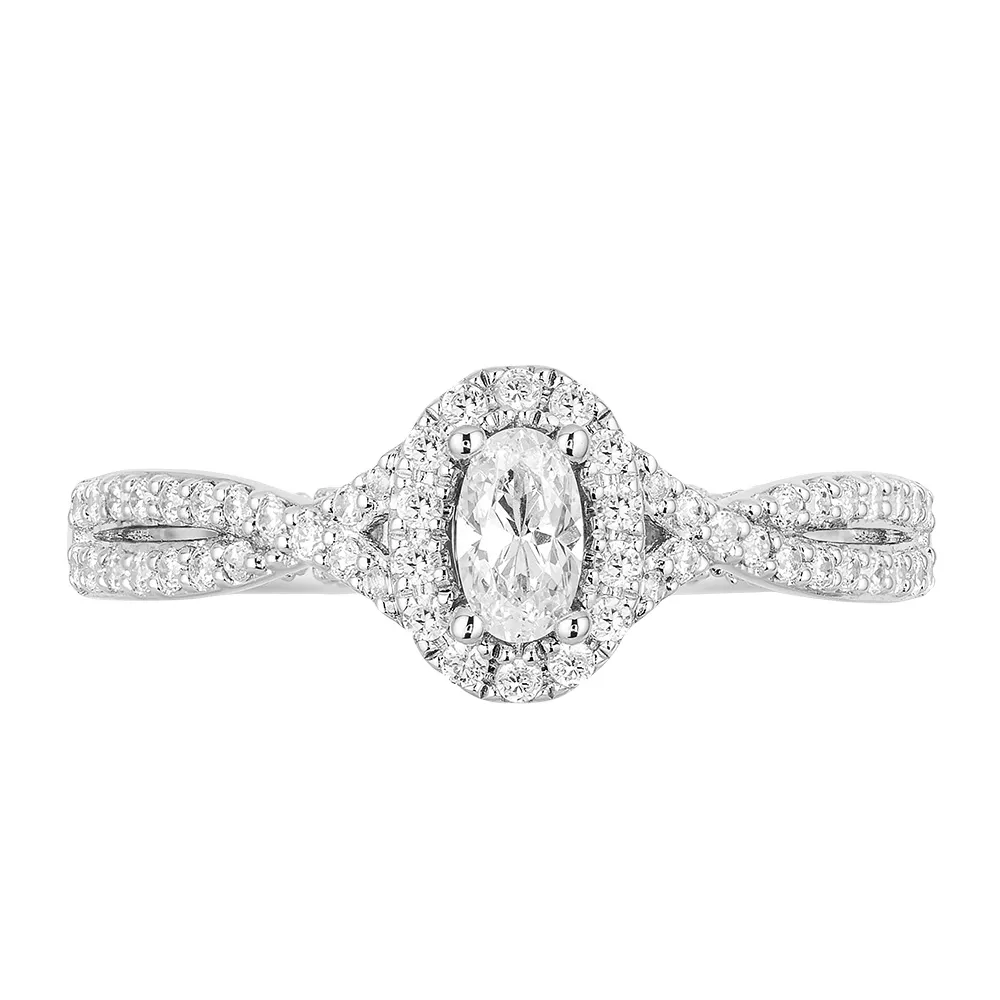 Enchanted Disney Ariel Engagement Ring with .63 Carat TW of Diamonds 14kt White and Rose Gold