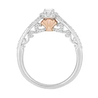 Enchanted Disney Ariel Engagement Ring with .63 Carat TW of Diamonds 14kt White and Rose Gold