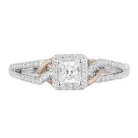 Enchanted Disney Aurora Engagement Ring with .50 Carat TW of Diamonds 14kt White and Rose Gold