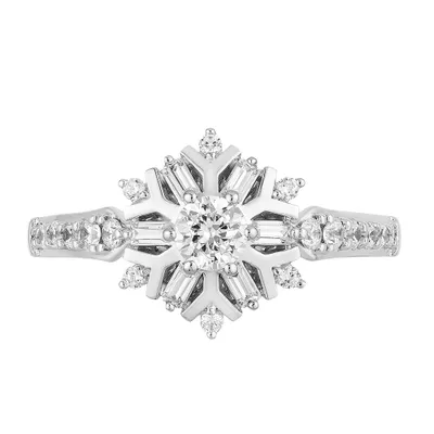 Enchanted Disney Elsa Engagement Ring with .63 Carat TW of Diamonds 14kt White Gold