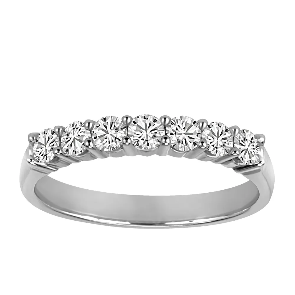 Wedding Band with Carat TW of Diamonds 14kt White Gold