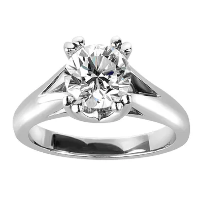 Canadian Solitaire Engagement Ring with 1.50 Carat Diamond 14kt White Gold