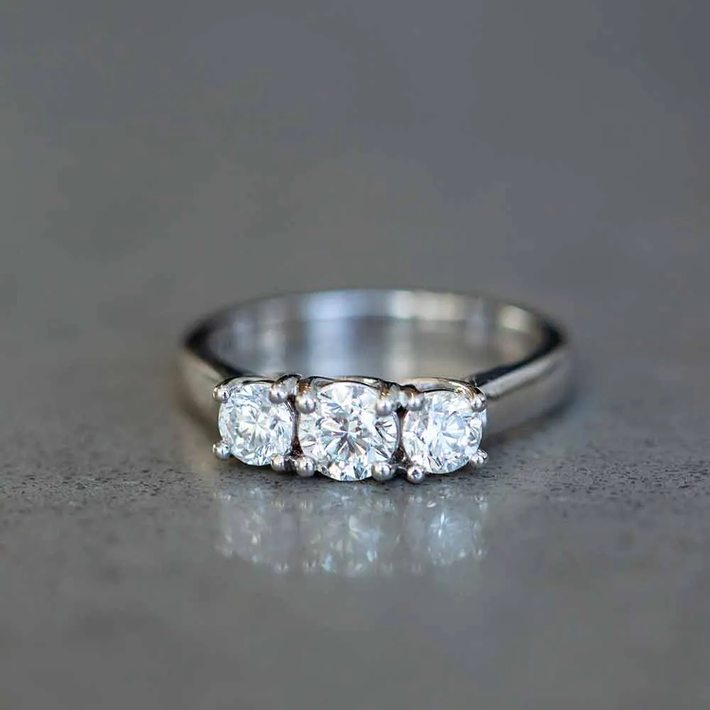 Colourless Collection Three Stone Engagement Ring with .50 Carat TW of Diamonds 18kt White Gold