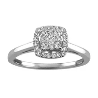 Halo Ring with .25 Carat TW of Diamonds in 10kt White Gold