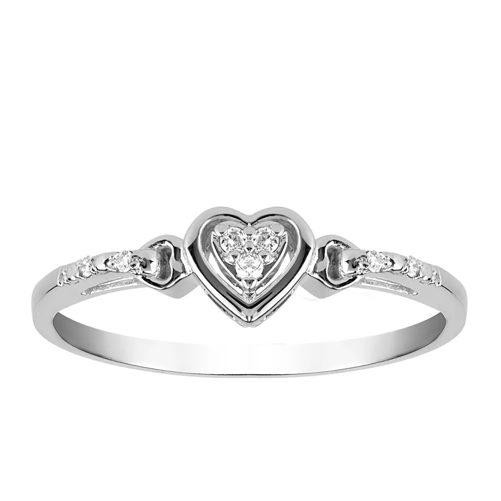 Heart Ring with .05 Carat TW of Diamonds in 10kt White Gold