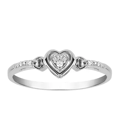 Heart Ring with .05 Carat TW of Diamonds in 10kt White Gold