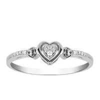 Heart Ring with .05 Carat TW of Diamonds in 10kt White Gold