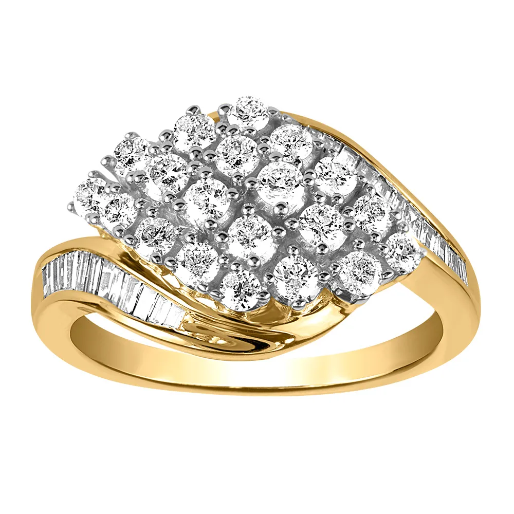 Ring with .75 Carat TW of Diamonds 10kt Yellow Gold