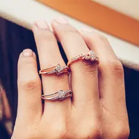 Stackable Ring with .08 Carat TW of Diamonds in 10kt Rose Gold