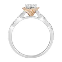 Enchanted Disney Belle Ring with .25 Carat TW of Diamonds in 10kt White and Rose Gold