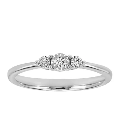 Stackable Three Stone Ring with .08 Carat TW of Diamonds in 10kt White Gold