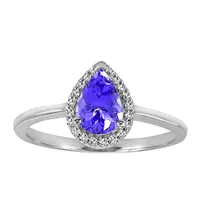 Ring with Tanzanite and .09 Carat TW of Diamonds 10kt White Gold