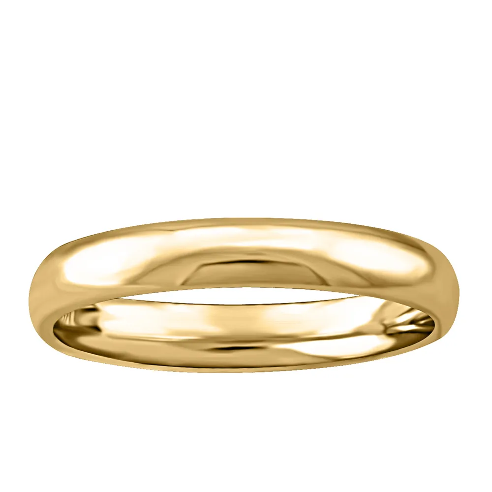 3MM Comfort Fit Wedding Band 10kt Yellow Gold