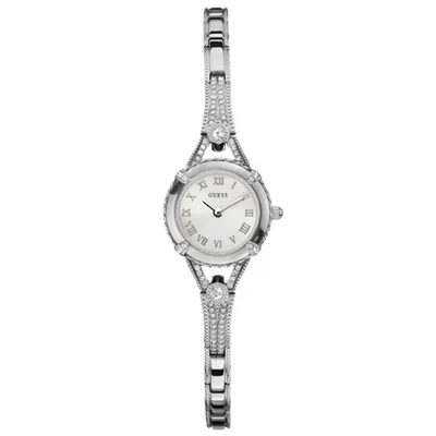 Guess Women’s Silver Tone Crystal Bangle Watch