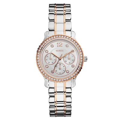 Guess Women’s Two Tone Crystal Bezel Chronograph Watch