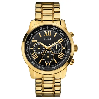 Guess Men’s Gold Tone Black Dial Chronograph Sport Watch