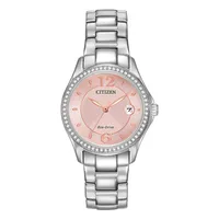 Ladies Citizen Silhouette Crystal Silver Tone Watch