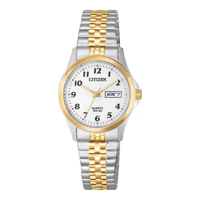 Ladies Citizen Quartz White and Yellow Tone Watch