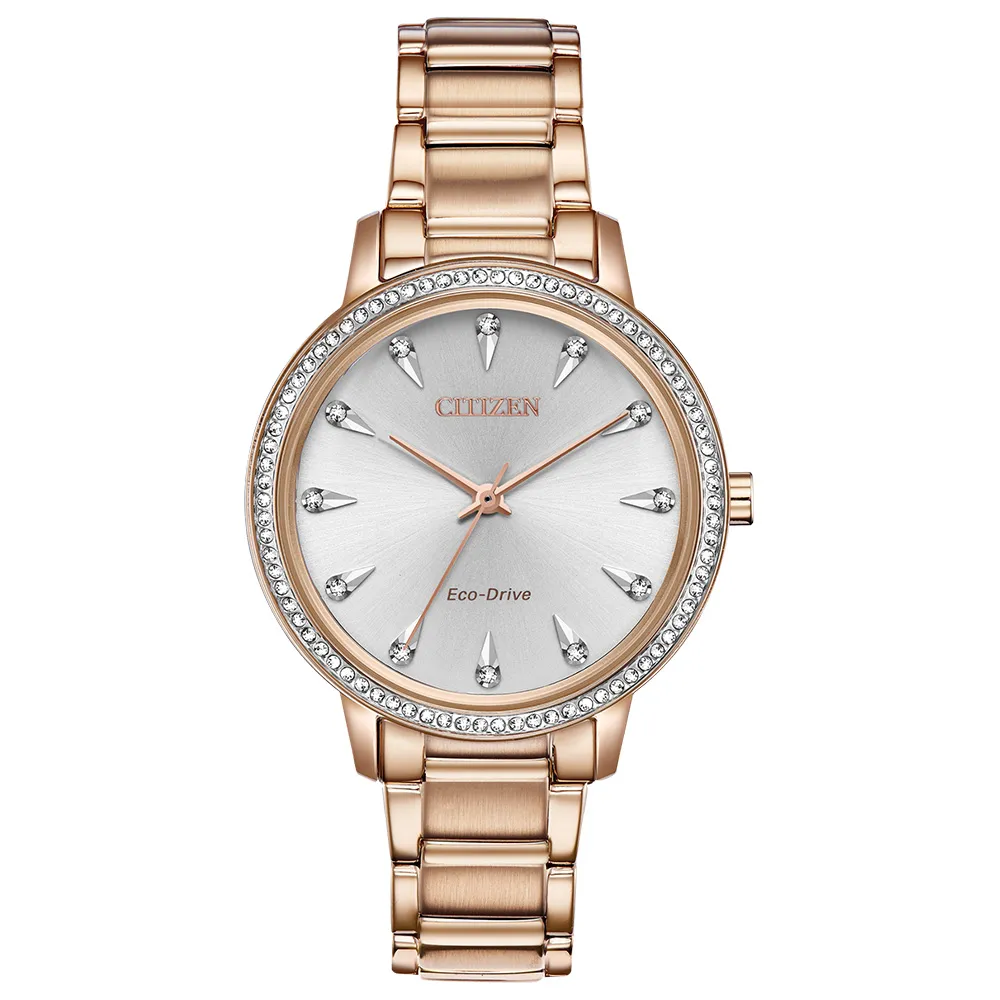 Women’s Citizen Eco-Drive Silhouette Crystal Rose Tone Watch