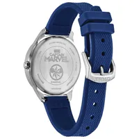 Women’s Citizen Eco-Drive Silver Tone and Blue Strap Captain Marvel Watch