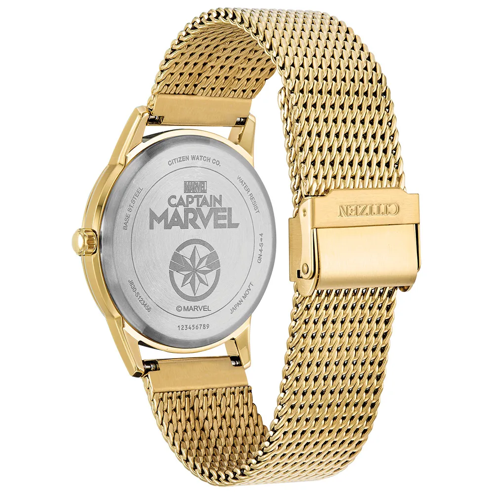 Women’s Citizen Eco-Drive Gold Tone Captain Marvel Watch