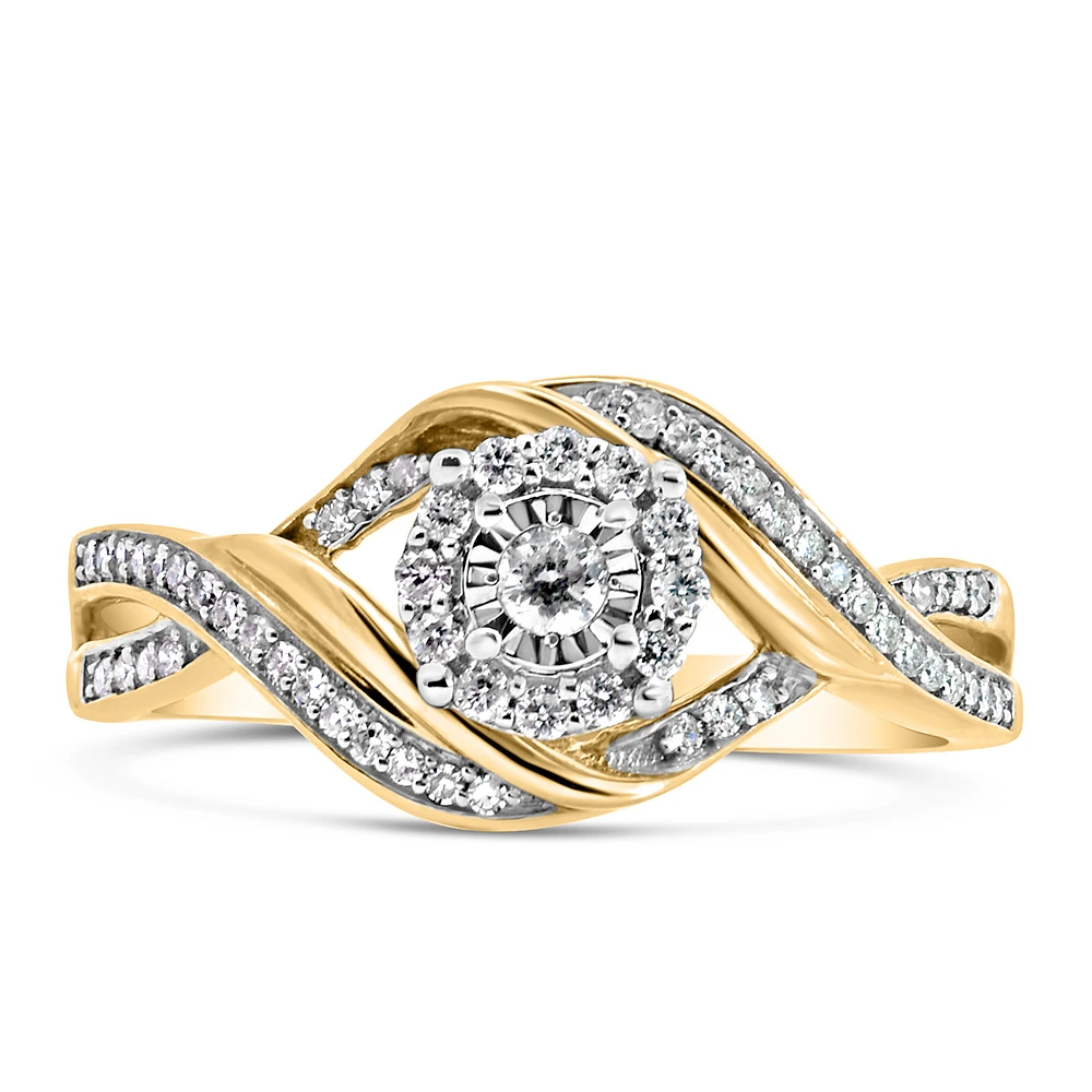 Engagement Ring with .20 Carat TW of Diamonds 10kt Yellow Gold