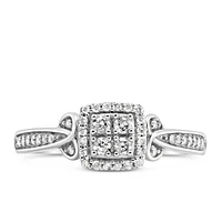 Engagement Ring with .25 Carat TW of Diamonds 10kt White Gold