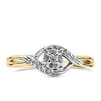 Engagement Ring with .08 Carat TW of Diamonds 10kt Yellow Gold