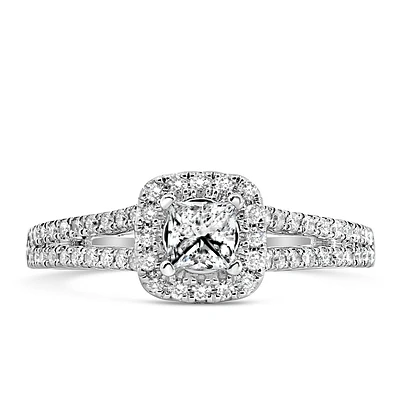 Enchanted Disney Cinderella Engagement Ring with .75 Carat TW of Diamonds 14kt White Gold