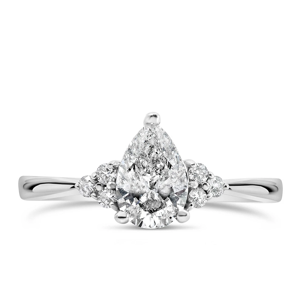 Engagement Ring with .79 Carat TW of Diamonds 18kt White Gold