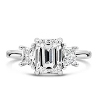 Three Stone Engagement Ring with 2.57 Carat TW of Diamonds in 14kt White Gold