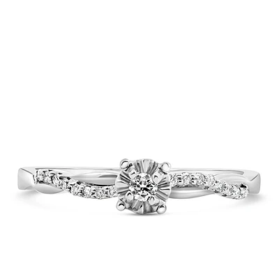 Engagement Ring with .10 Carat TW of Diamonds 10kt White Gold