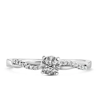 Engagement Ring with .10 Carat TW of Diamonds 10kt White Gold