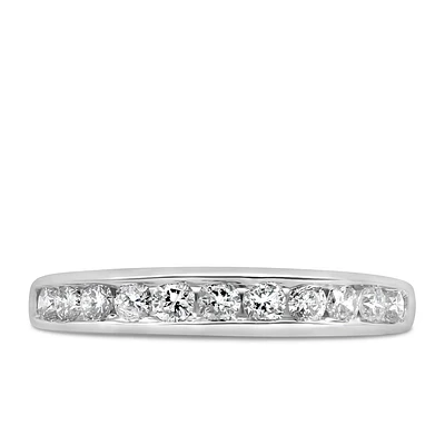 Wedding Band with Carat TW of Diamonds in 14kt White Gold