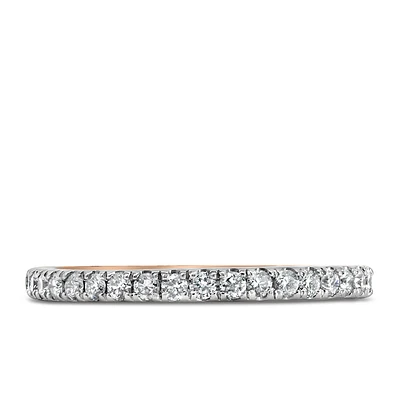 Wedding Band with .33 Carat TW of Diamonds in 14kt Rose Gold