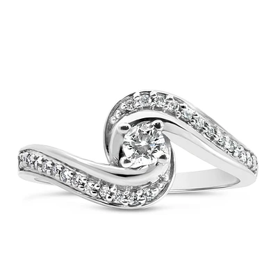 Fire of the North Engagement Ring with .25 Carat TW Diamonds 14kt White Gold