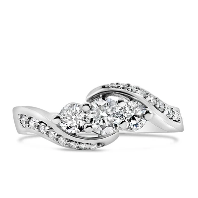 Fire of the North Diamond Engagement Ring with .70 Carat TW Diamonds 14kt White Gold