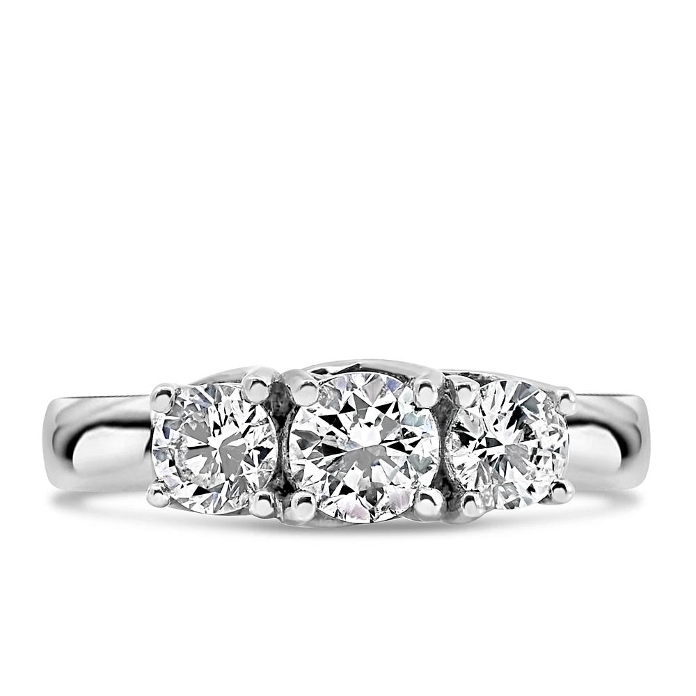 Colourless Collection Three Stone Engagement Ring with 1.00 Carat TW of Diamonds 18kt White Gold