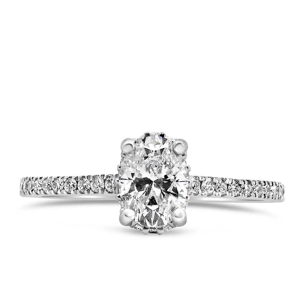 Colourless Collection Engagement Ring with .90 Carat TW of Diamonds 18kt White Gold