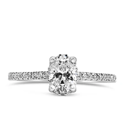 Colourless Collection Engagement Ring with .90 Carat TW of Diamonds 18kt White Gold