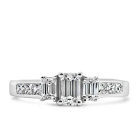 Three Stone Engagement Ring with 1.00 Carat TW of Diamonds in 14kt White Gold