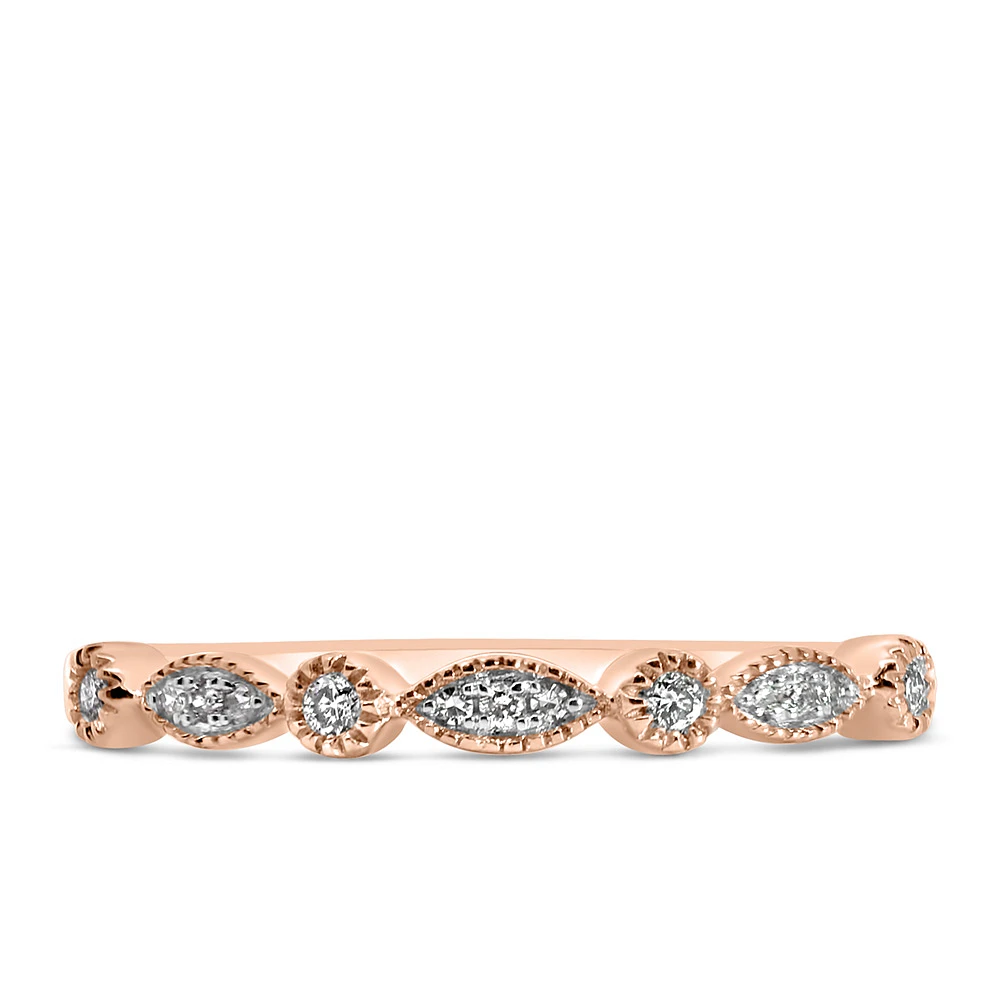 Stackable Ring with .07 Carat TW of Diamonds in 10kt Rose Gold