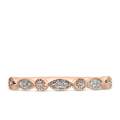 Stackable Ring with .07 Carat TW of Diamonds 10kt Rose Gold