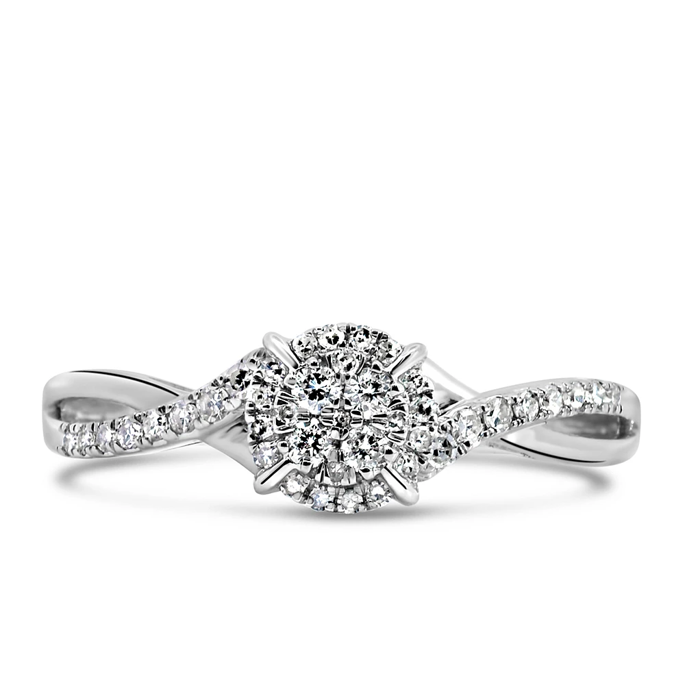 Engagement Ring with .25 Carat TW of Diamonds 10kt White Gold