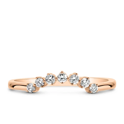 Stackable Contour Ring with Carat TW of Diamonds in 14kt Rose Gold