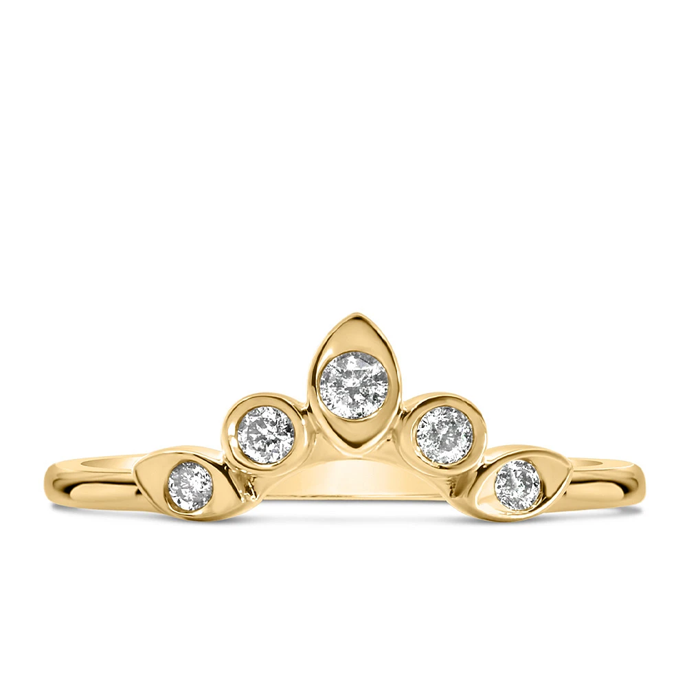 Stackable Contour Ring with .15 Carat TW of Diamonds 14kt Yellow Gold