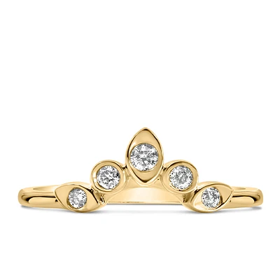 Stackable Contour Ring with .15 Carat TW of Diamonds 14kt Yellow Gold